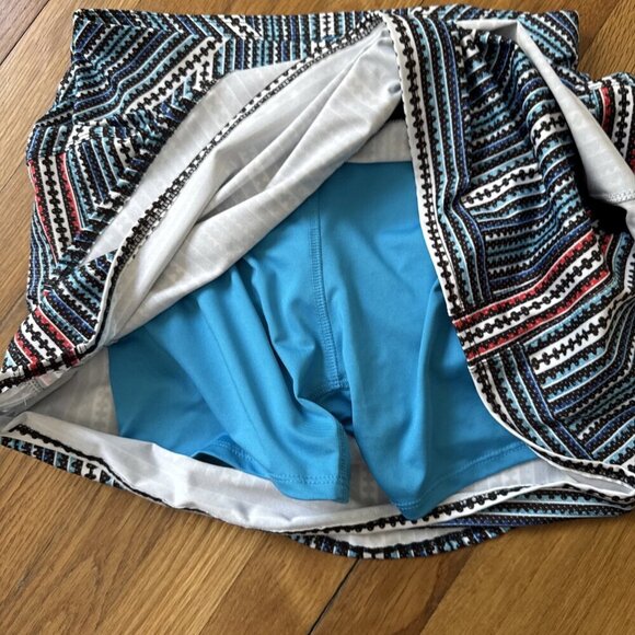 Lucky In Love Women's Skorts Blue Geometrical Tennis Golf Size S - Picture 3 of 7